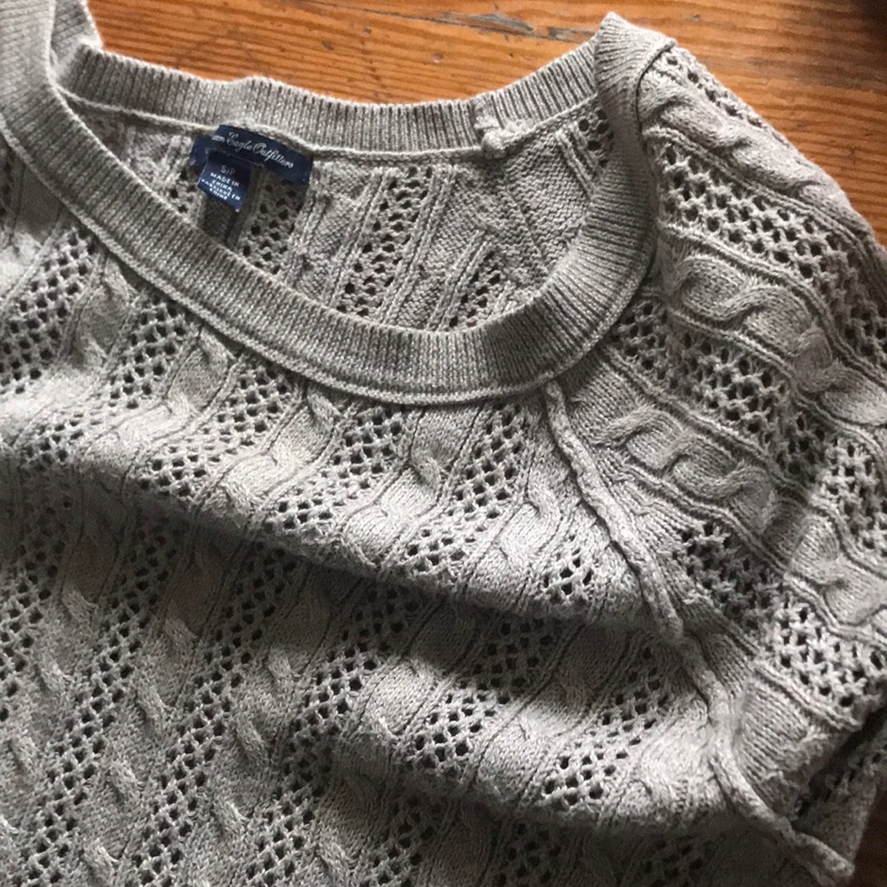 American Eagle Cableknit Sweater, Beige - Picture 3 of 8